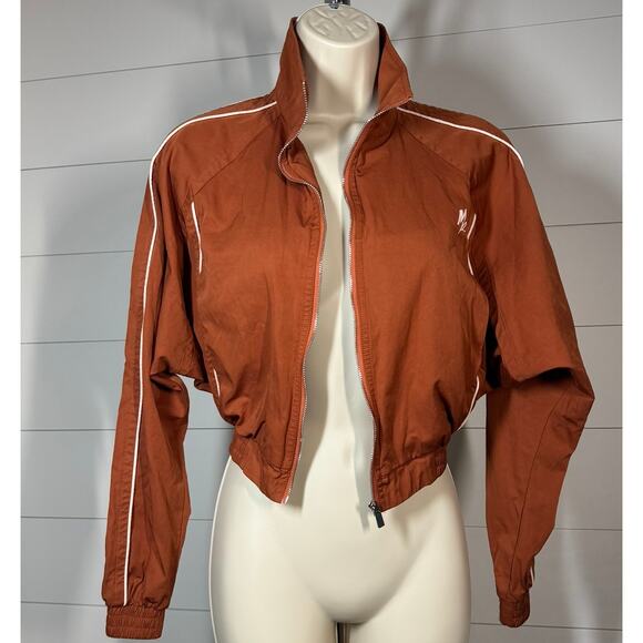"Viral" - XS Rust Piped Zip Thru Track Top by Mistress Rocks - Picture 1 of 10